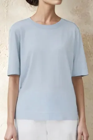 NICO TENNIS ELBOW SLEEVE CREW IN ITALIAN SILK COTTON