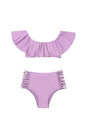 Off the Shoulder High Rise Bikini - Lilac