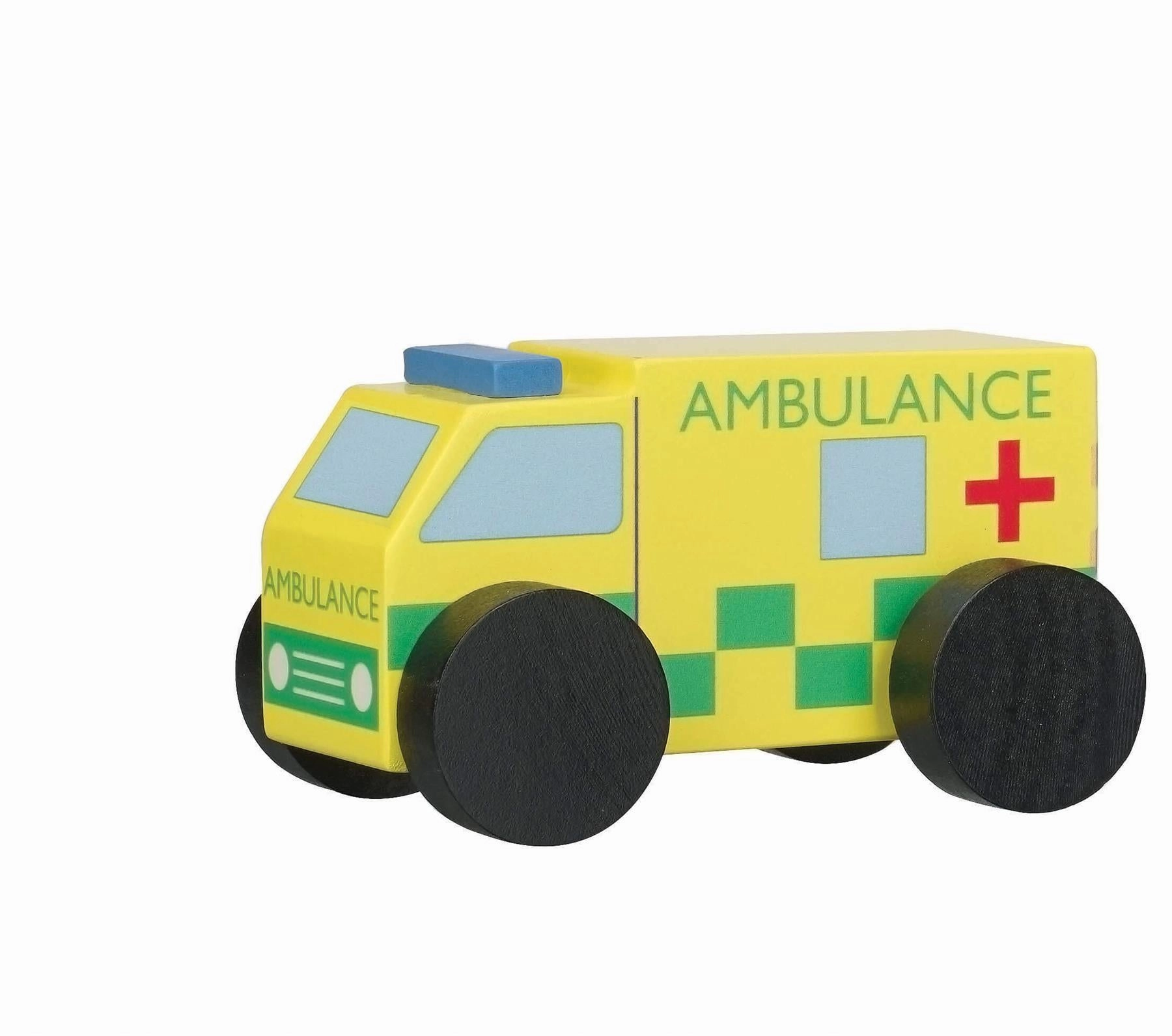 Orange Tree Toys Children's Wooden Ambulance Toy for Ages 18M and Up