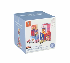 Orange Tree Toys Emergency Services Wooden Stacking Cubes for Age 18M 