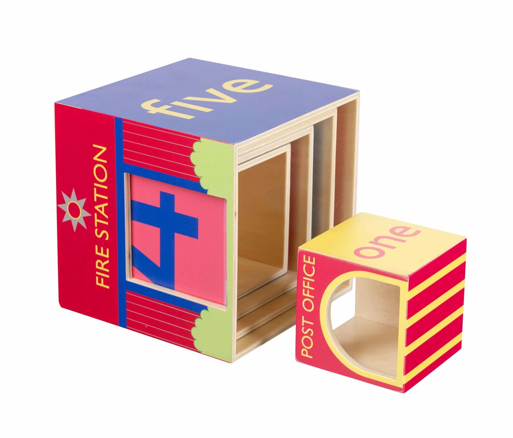 Orange Tree Toys Emergency Services Wooden Stacking Cubes for Age 18M 