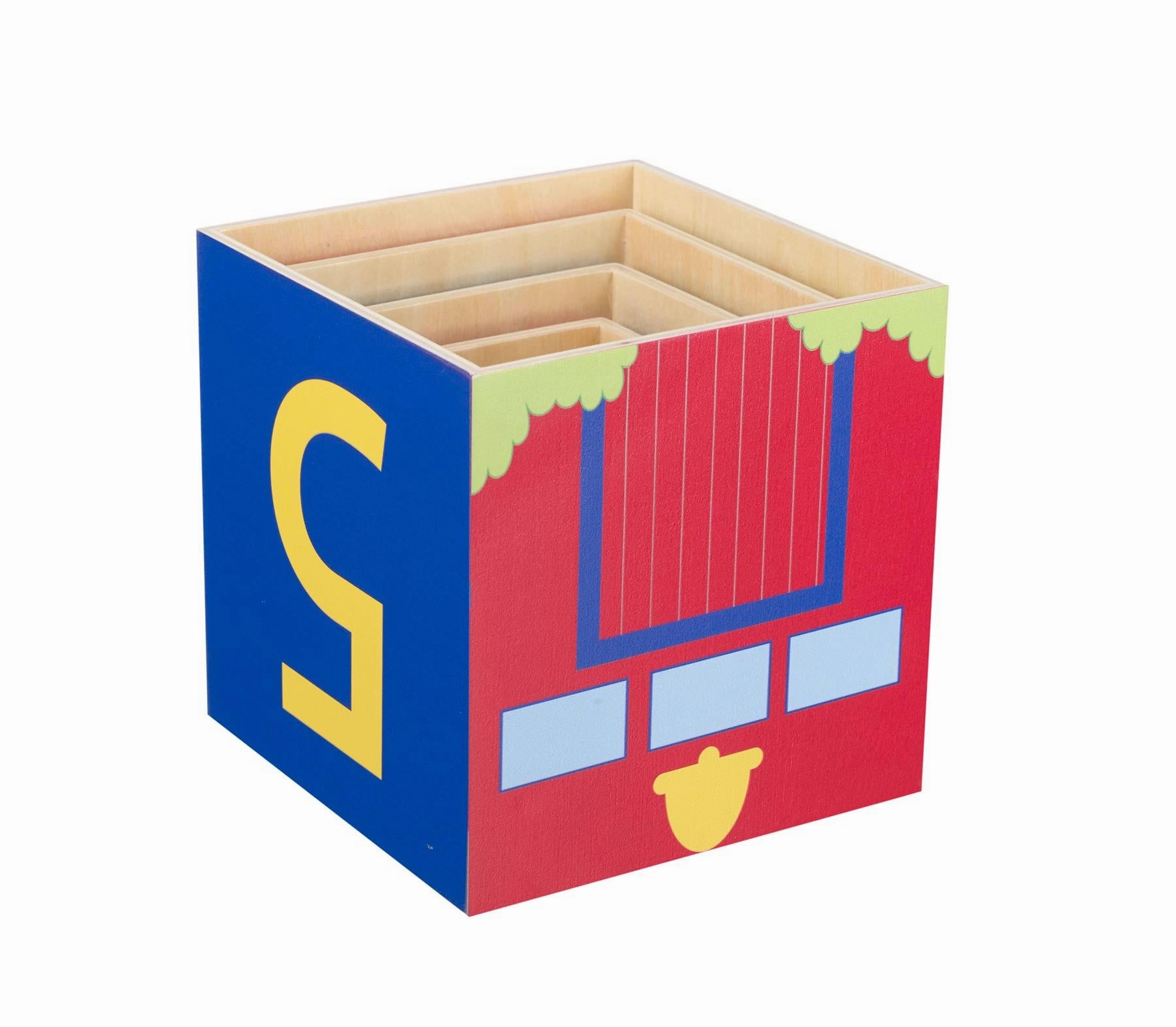 Orange Tree Toys Emergency Services Wooden Stacking Cubes for Age 18M 