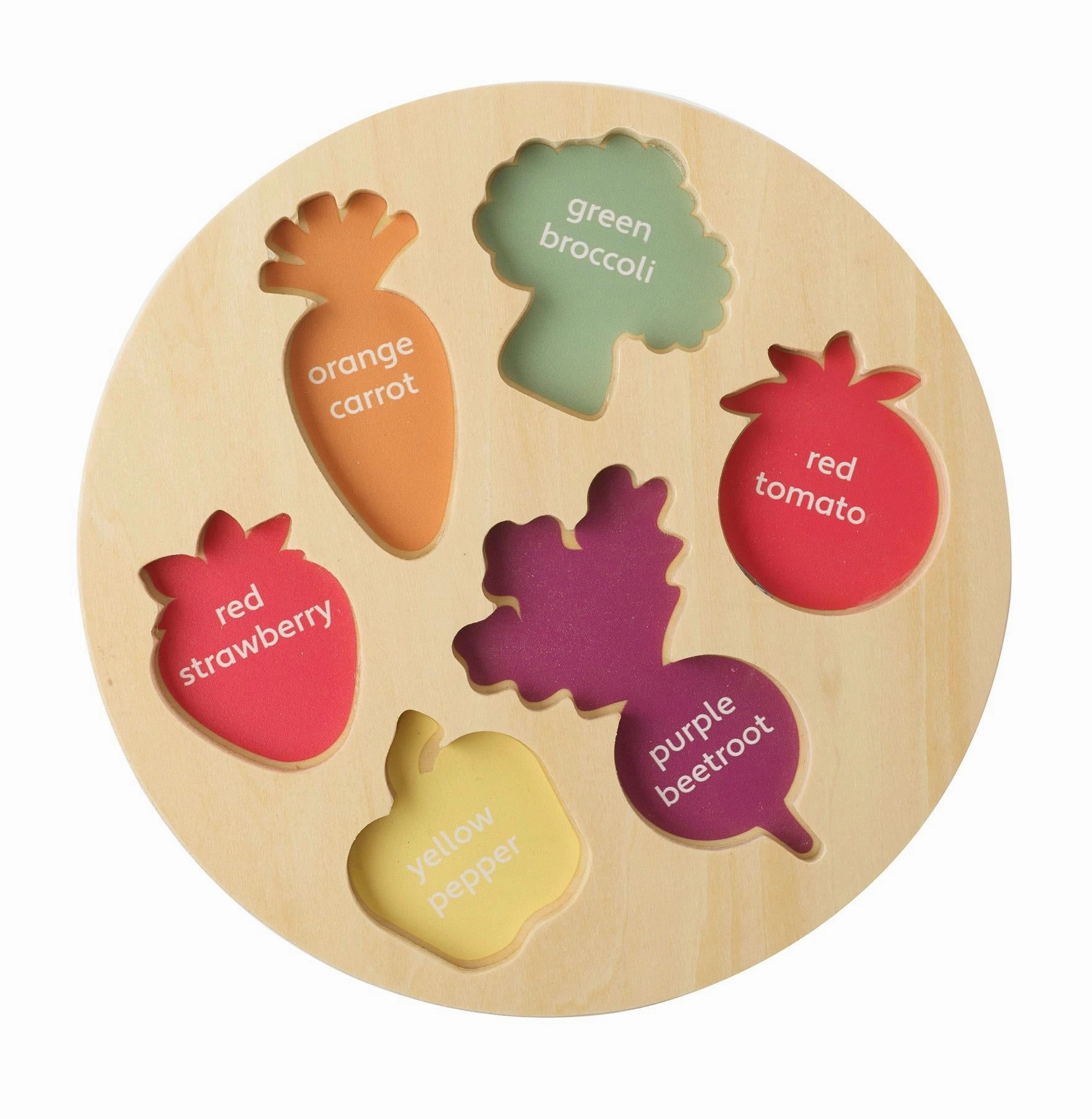 Orange Tree Toys Happy Veggies Wooden Puzzle for Ages 18 Months and Up