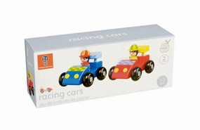 Orange Tree Toys Set of 2 Wooden Racing Cars for Ages 18 Months and Up