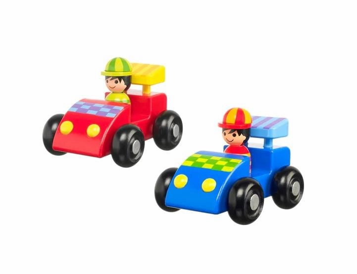 Orange Tree Toys Set of 2 Wooden Racing Cars for Ages 18 Months and Up