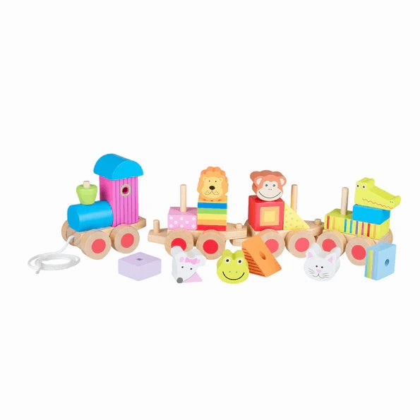 Orange Tree Toys Wooden Animal Puzzle Train Pull Along for Ages 18M 