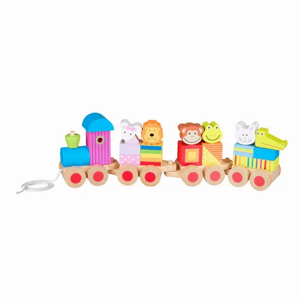 Orange Tree Toys Wooden Animal Puzzle Train Pull Along for Ages 18M 