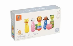 Orange Tree Toys Wooden Animal Skittles Playset for Ages 3 and Up