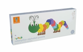 Orange Tree Toys Wooden Caterpillar Alphabet Puzzle for Age 18M and Up