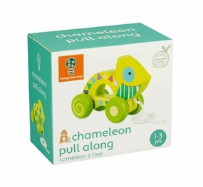 Orange Tree Toys Wooden Chameleon Pull Along Toy for Ages 1 and Up