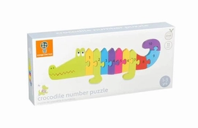 Orange Tree Toys Wooden Crocodile Number Puzzle for Ages 18M and Up