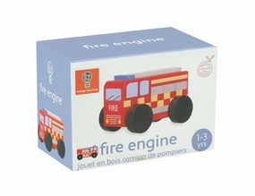 Orange Tree Toys Wooden Fire Engine Vehicle Toy for Age 18 Months & Up