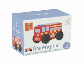 Orange Tree Toys Wooden Fire Engine Vehicle Toy for Age 18 Months & Up