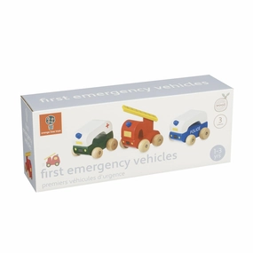 Orange Tree Toys Wooden First Emergency Vehicles for Ages 18M and Up