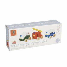 Orange Tree Toys Wooden First Emergency Vehicles for Ages 18M and Up
