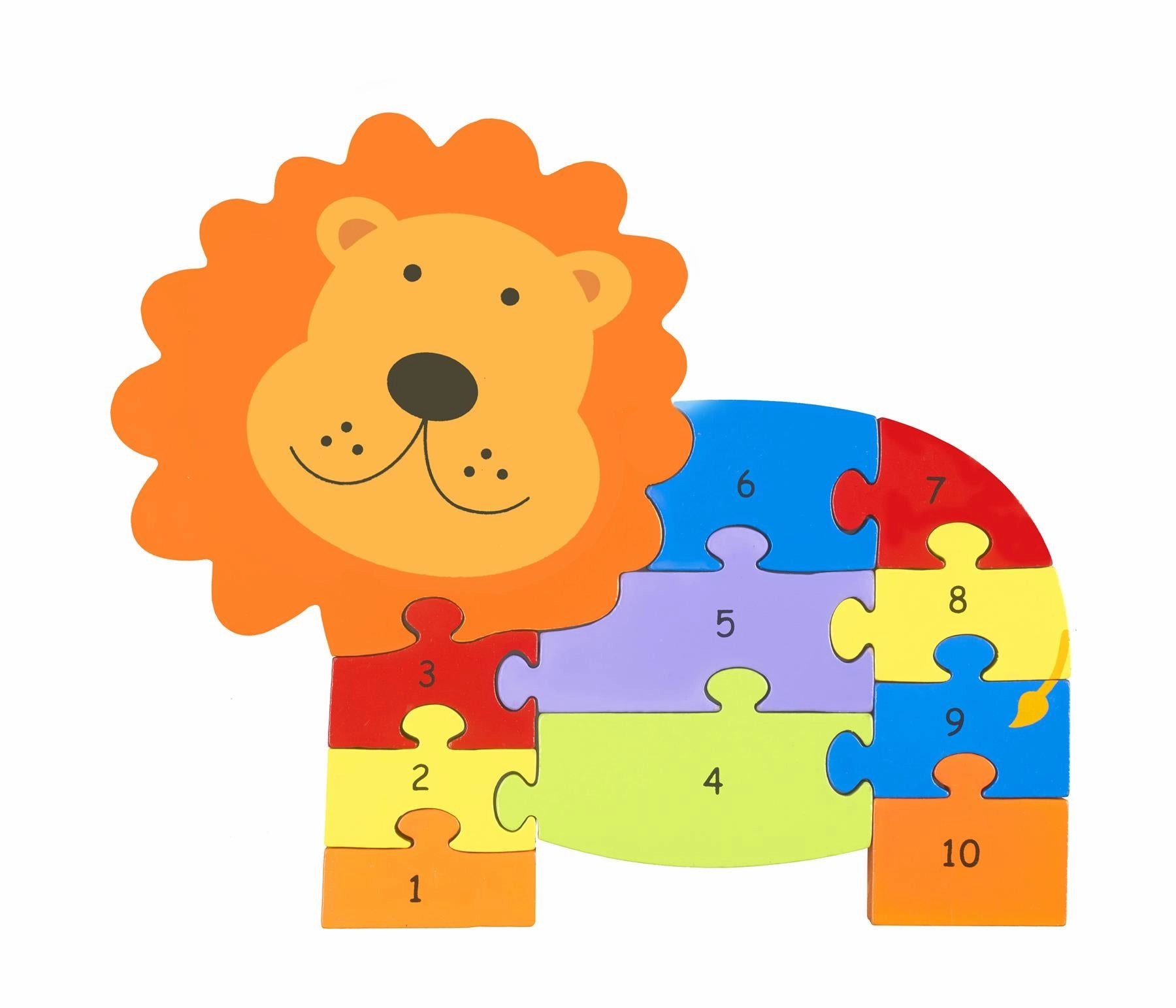 Orange Tree Toys Wooden Lion Number Puzzle for Ages 18 Months and Up
