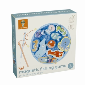 Orange Tree Toys Wooden Magnetic Fishing Game Playset for Ages 3 & Up