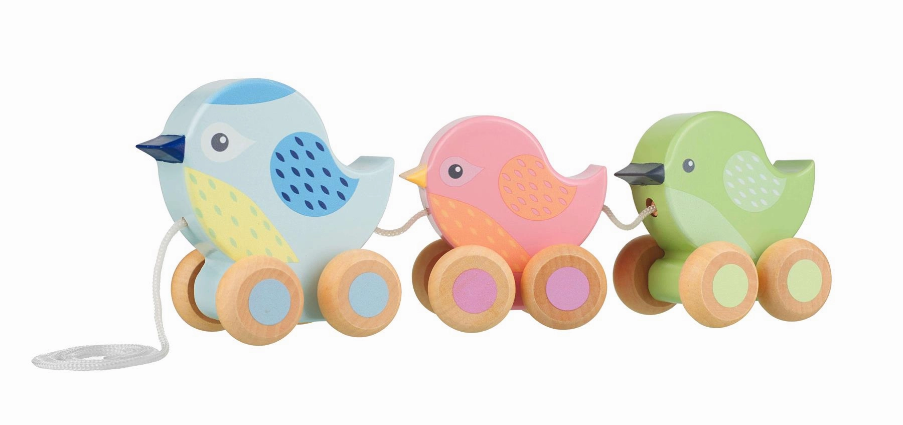 Orange Tree Toys Wooden Pull Along Birdies for Ages 18 Months and Up