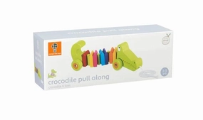 Orange Tree Toys Wooden Pull Along Crocodile for Ages 18 Months and Up