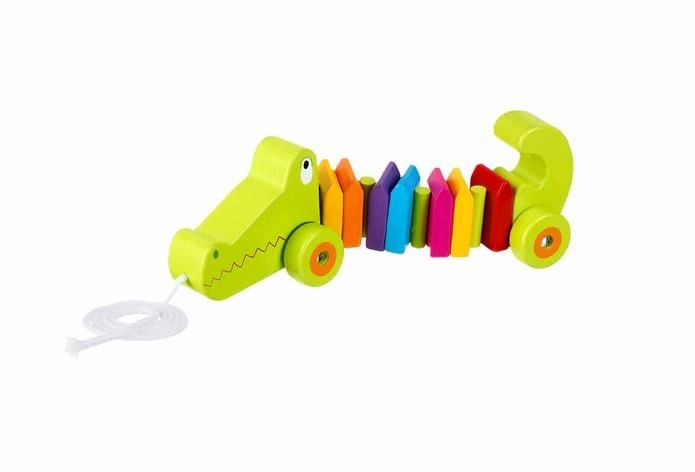 Orange Tree Toys Wooden Pull Along Crocodile for Ages 18 Months and Up