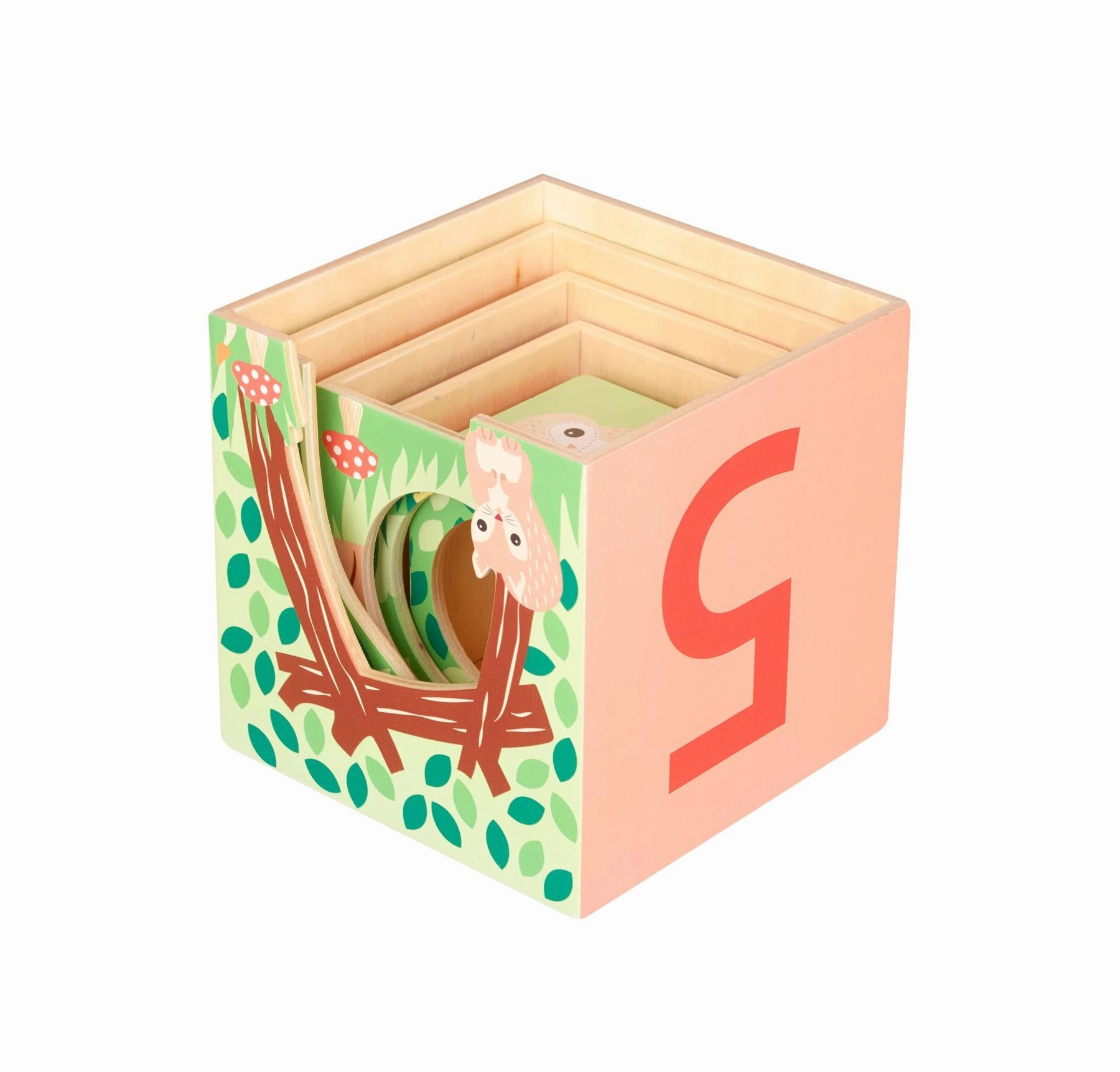 Orange Tree Toys Wooden Woodland Animal Stacking Cubes for Ages 18M 