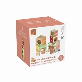Orange Tree Toys Wooden Woodland Animal Stacking Cubes for Ages 18M 