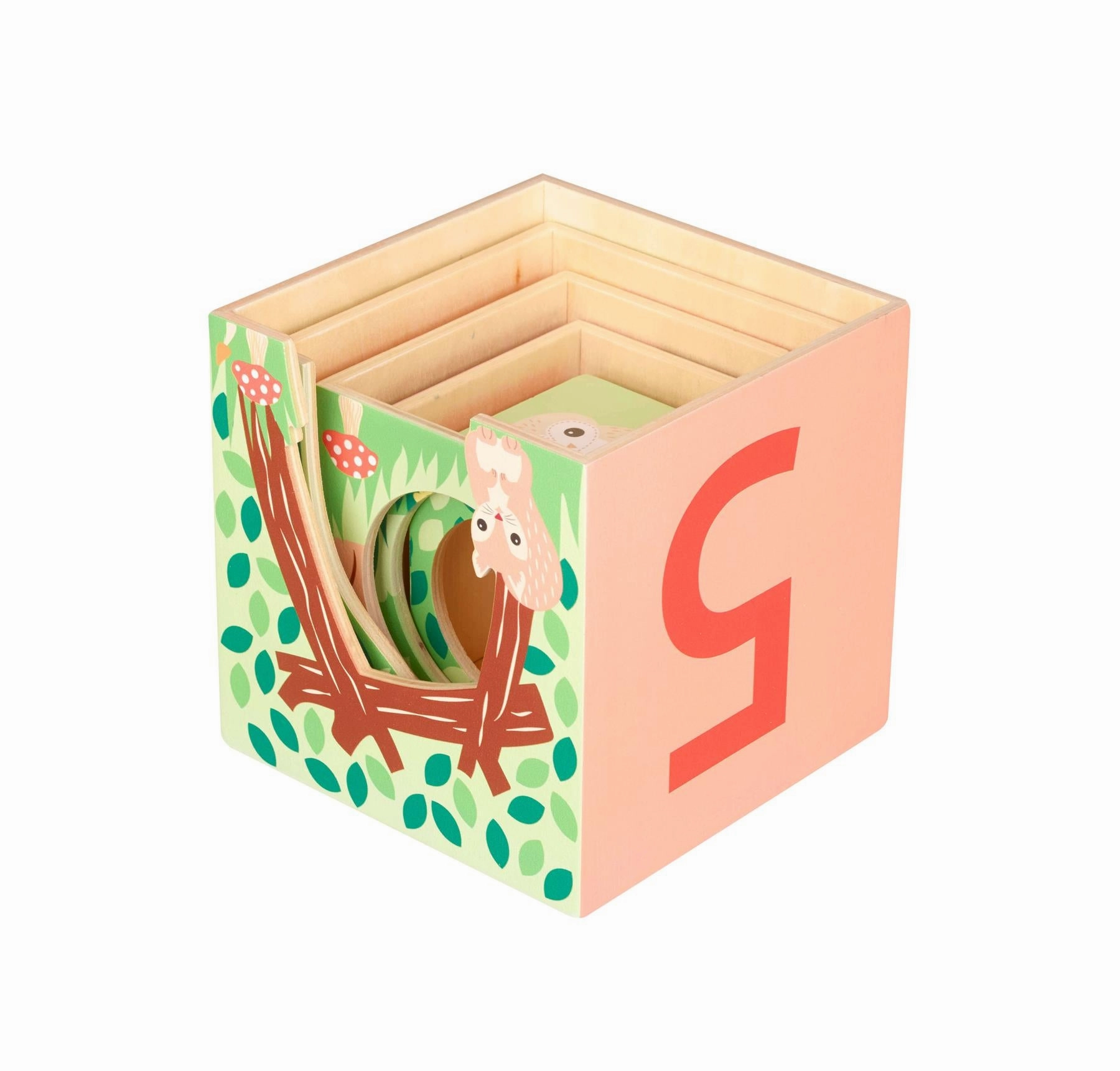 Orange Tree Toys Wooden Woodland Animal Stacking Cubes for Ages 18M 