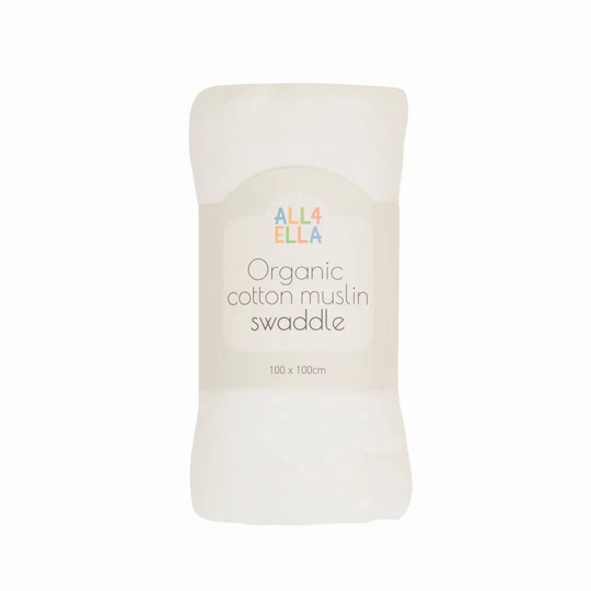 Organic Cotton Muslin Swaddle- White
