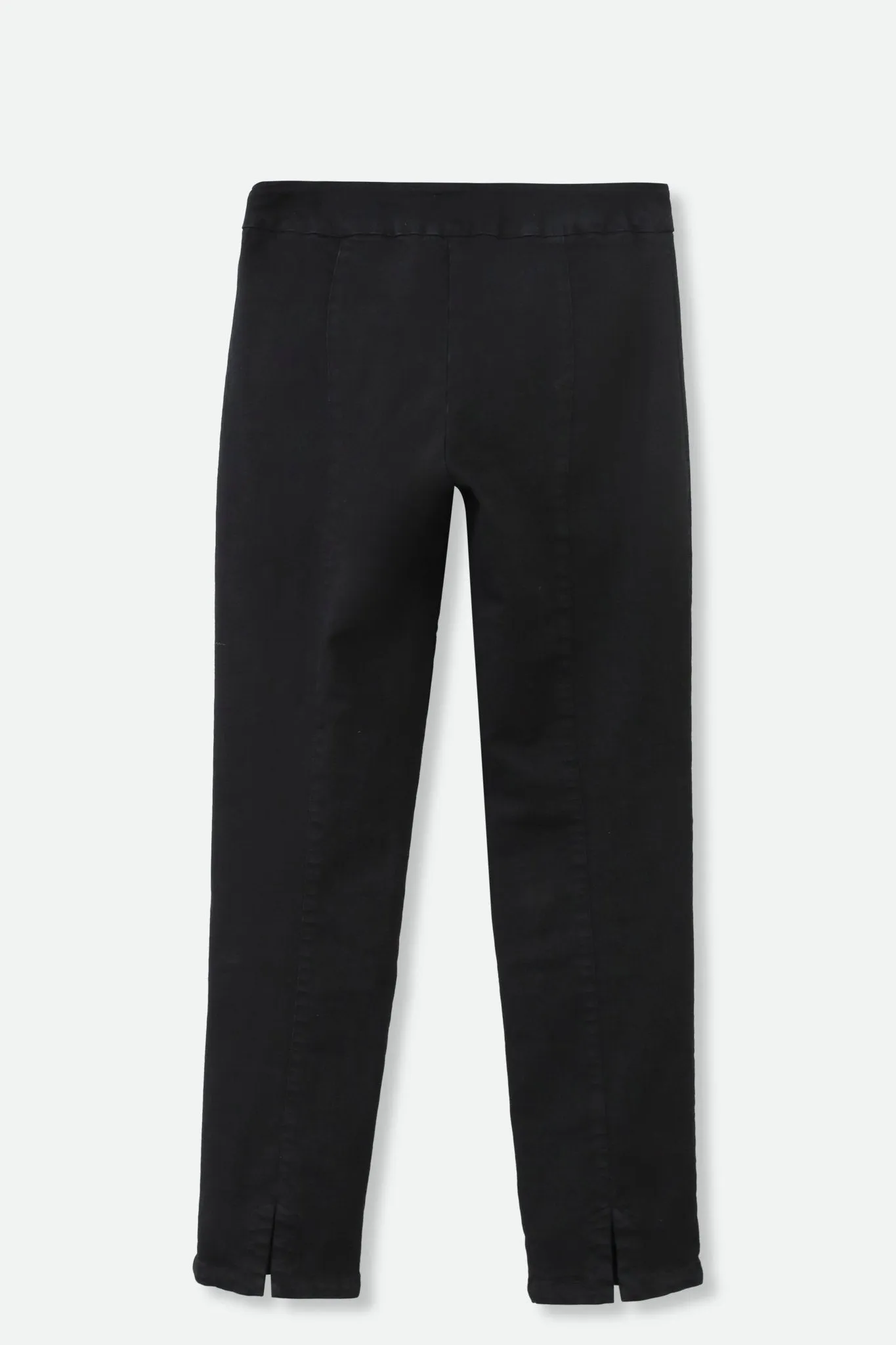 PALLAS BACK SLIT ITALIAN DENIM PANT IN BLACK