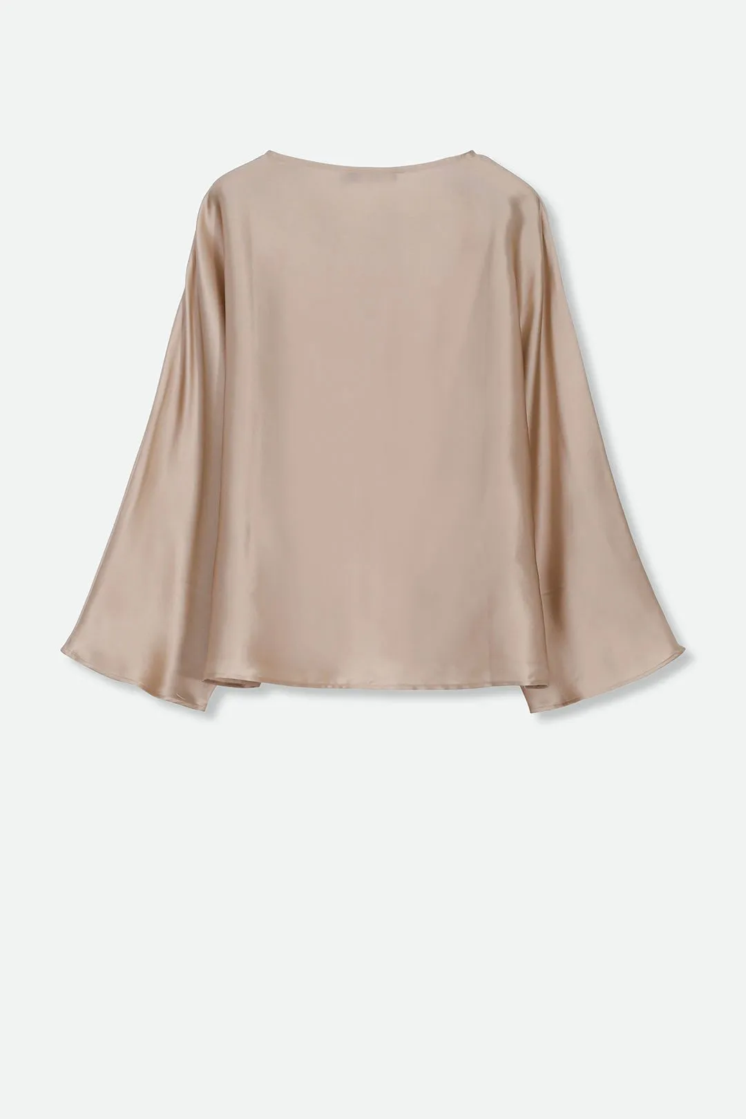 PAOLO BATEAU NECK BLOUSE IN SILK CHARMEUSE