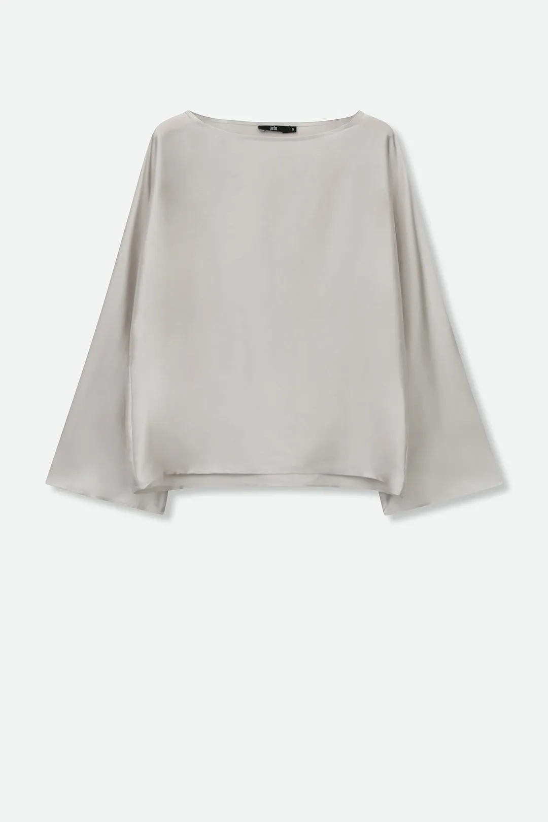 PAOLO BATEAU NECK BLOUSE IN SILK CHARMEUSE