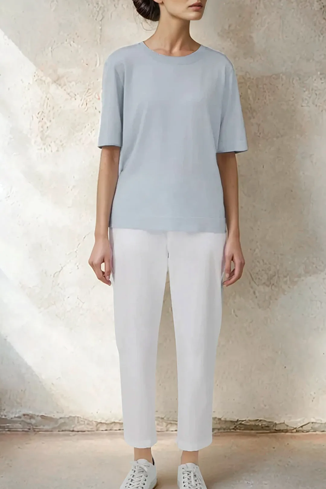 PASCAL BACK SEAMED PANT IN GARMENT DYED ITALIAN COTTON