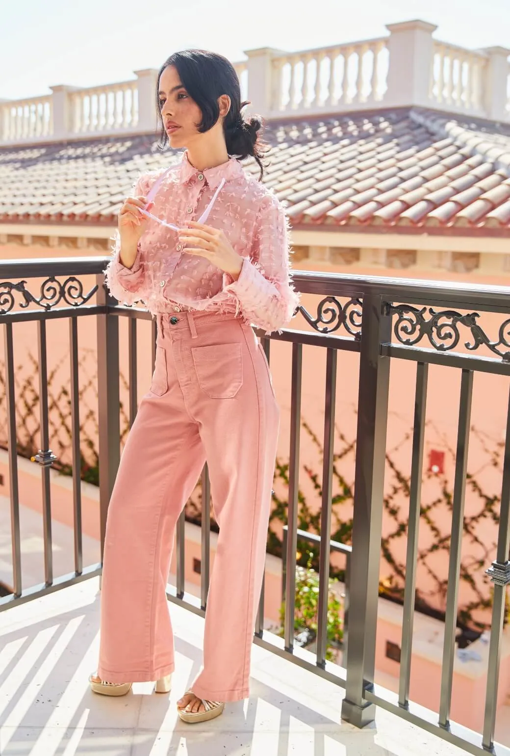 Patch Pocket Jeans - Rose