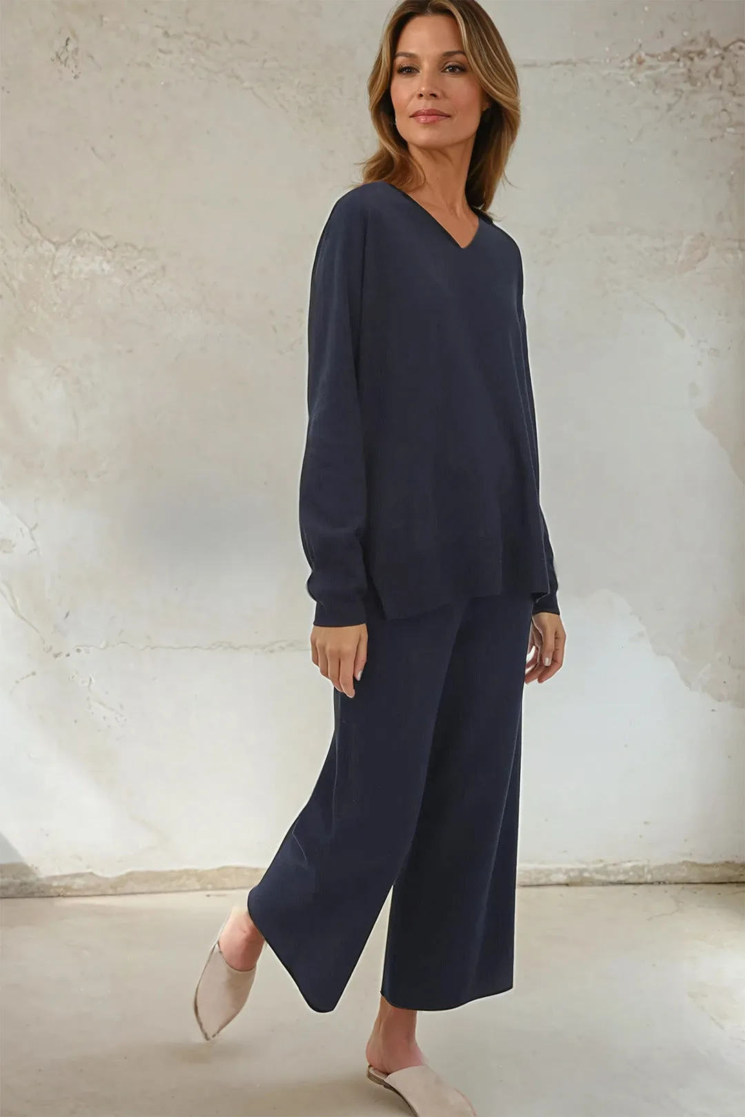 PAYTON WIDE LEG CROP PANT IN KNIT PIMA COTTON