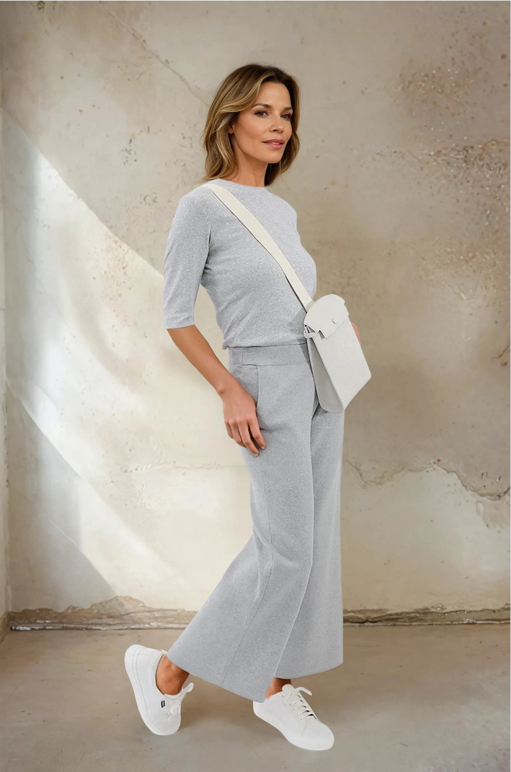 PAYTON WIDE LEG CROP PANT IN KNIT PIMA COTTON