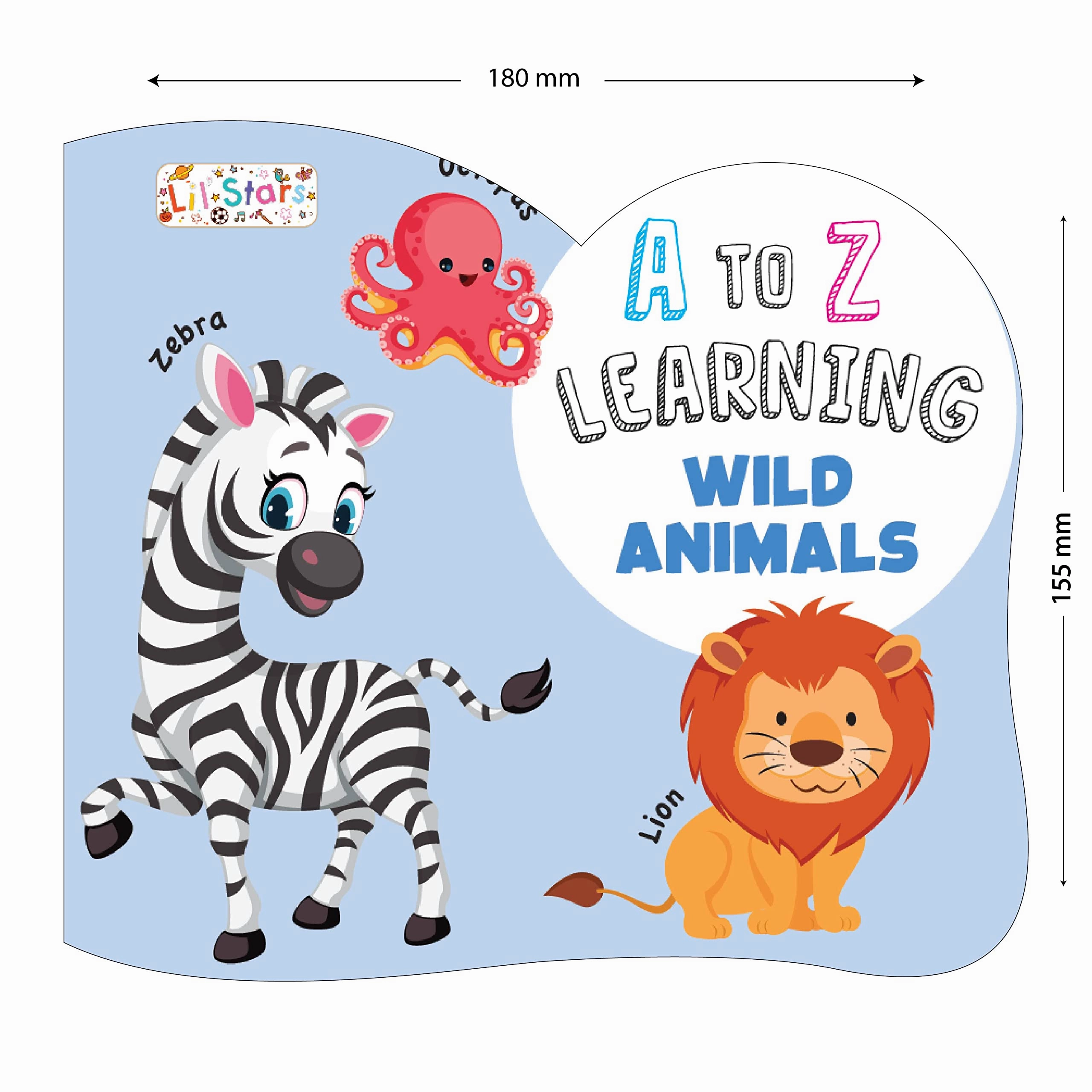 Pegasus A To Z Learning Wild Animal Board Book for Kids Children