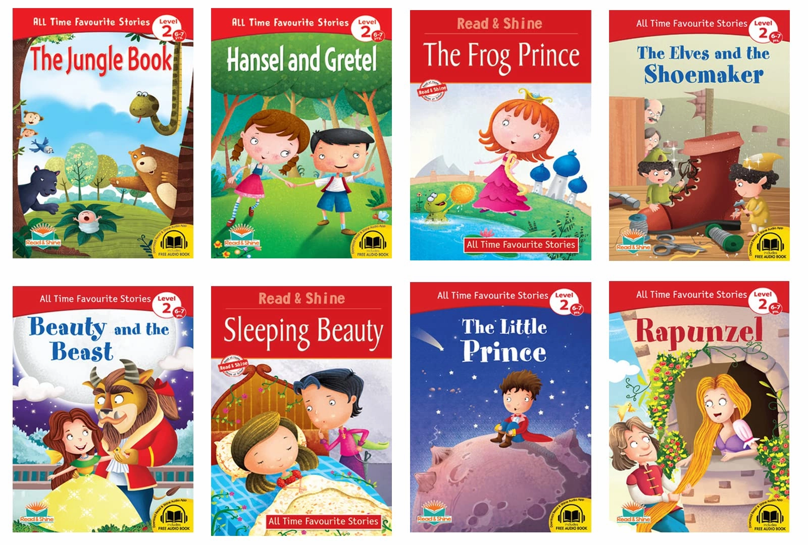 Pegasus Set of 8 Classic Self Reading Story Books for Children