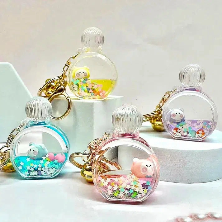Perfume Bottle Animal Floaty Keycharm