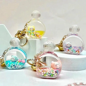 Perfume Bottle Animal Floaty Keycharm