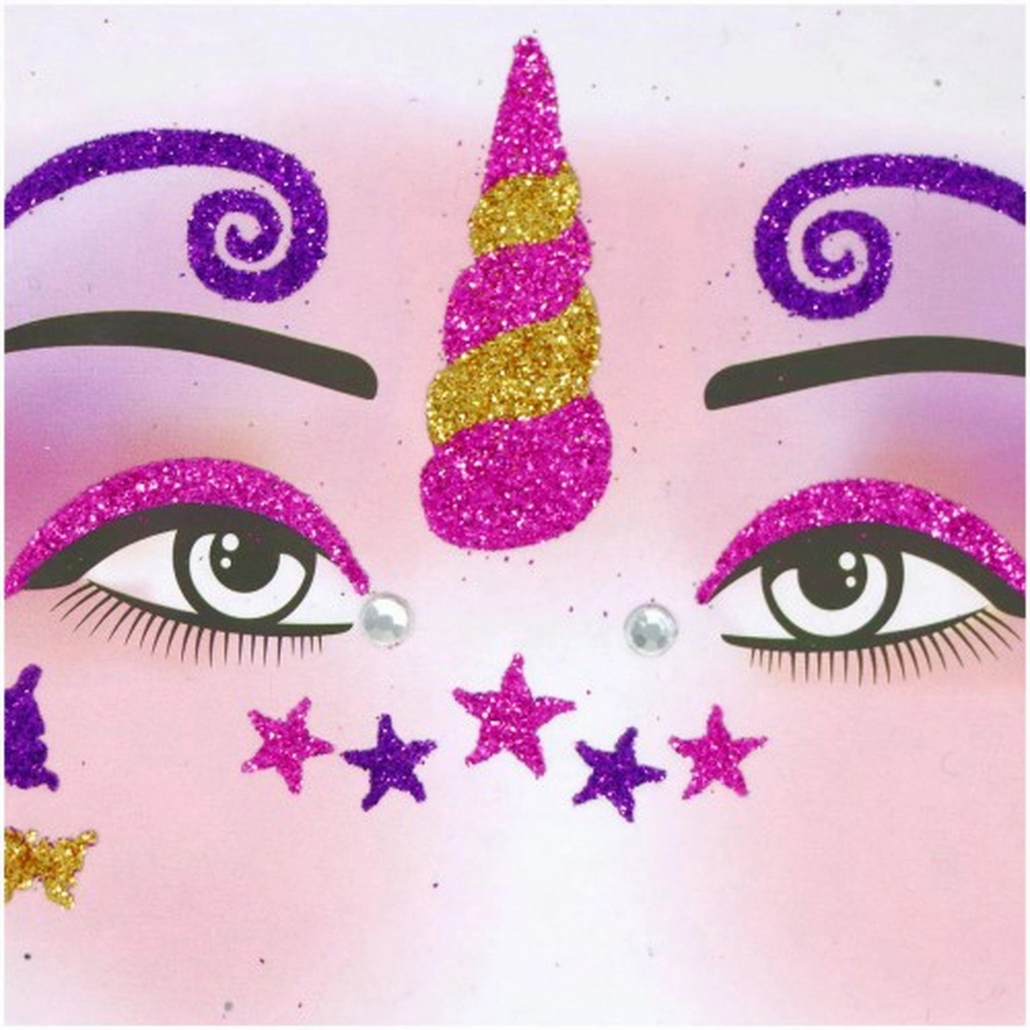 Pink Poppy Dreamy Unicorn Sparkling Face Stickers