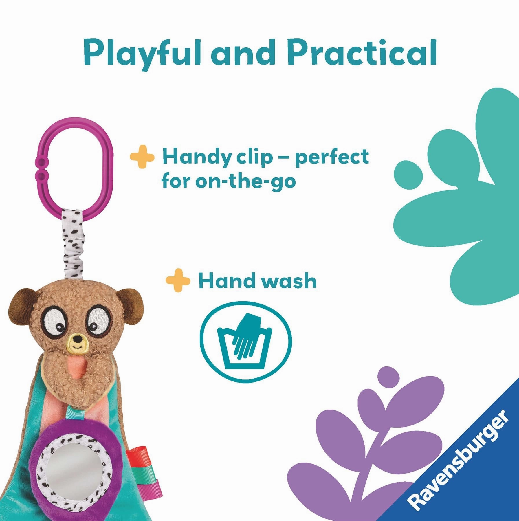 Play  Crinkle & Chew Meerkat Soft Activity Toy with Teether for Babies