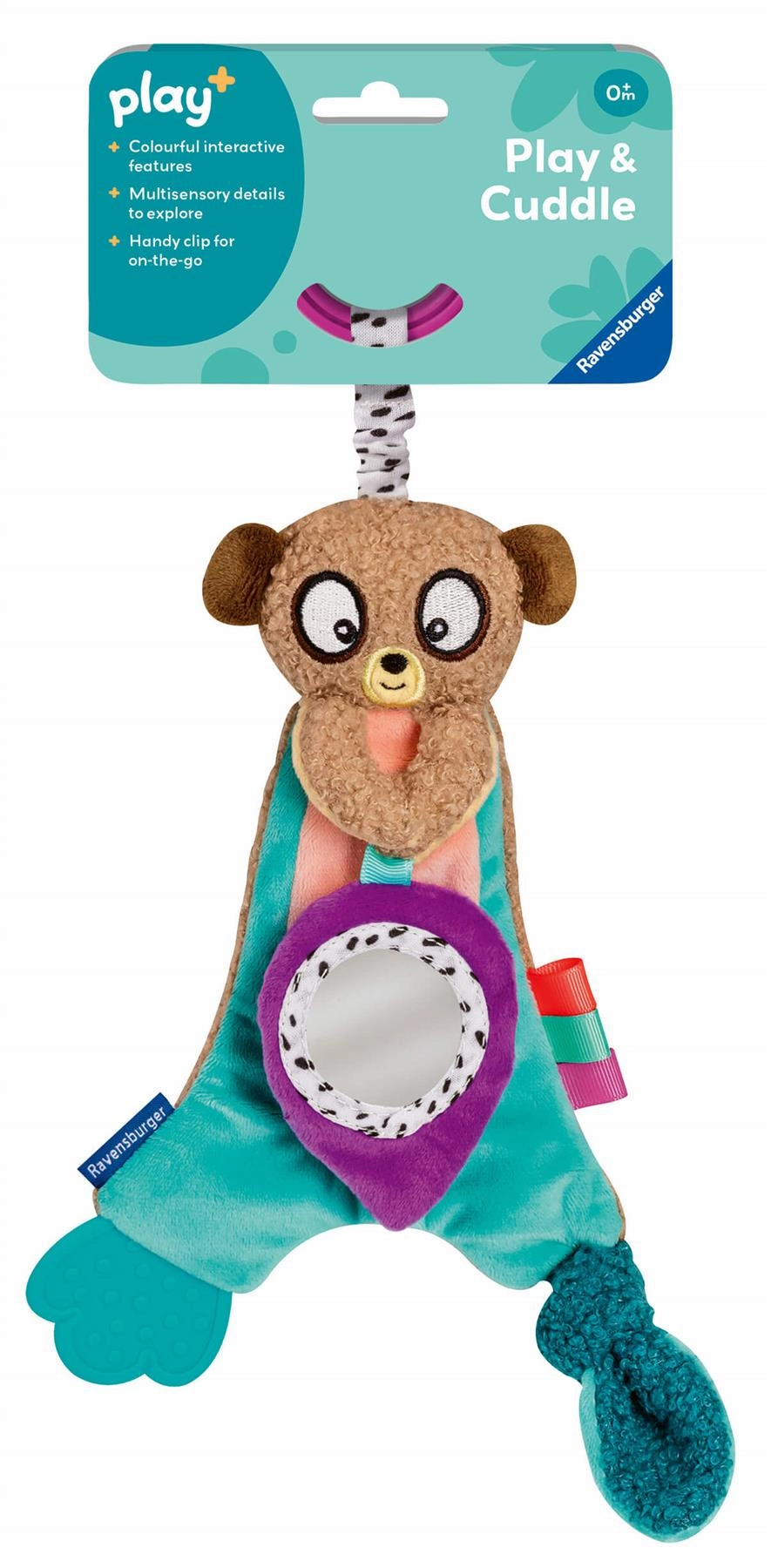 Play  Crinkle & Chew Meerkat Soft Activity Toy with Teether for Babies