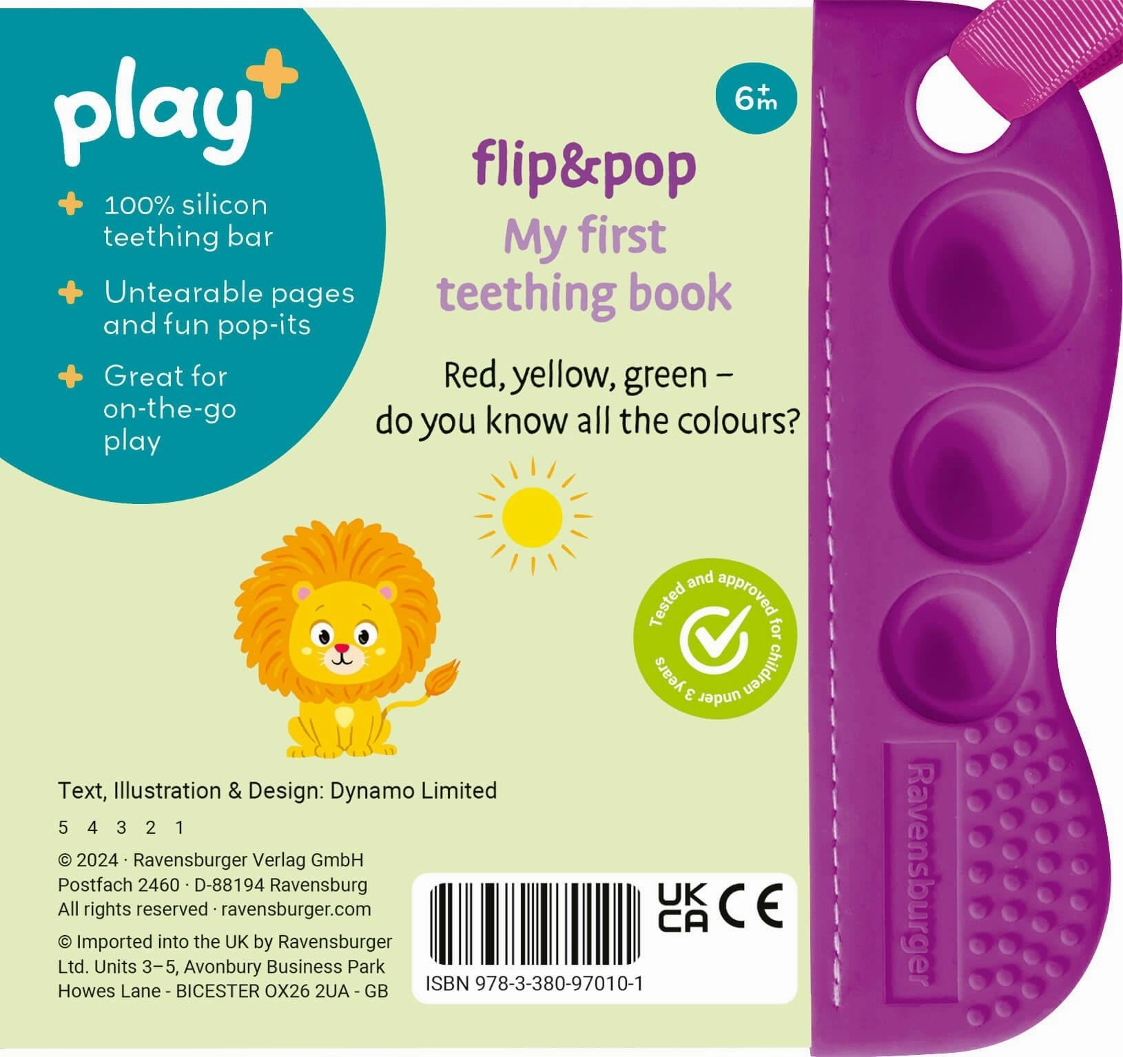 Play  Flip & Pop: Colours Waterproof Book with Teething Edge Ages 6M 