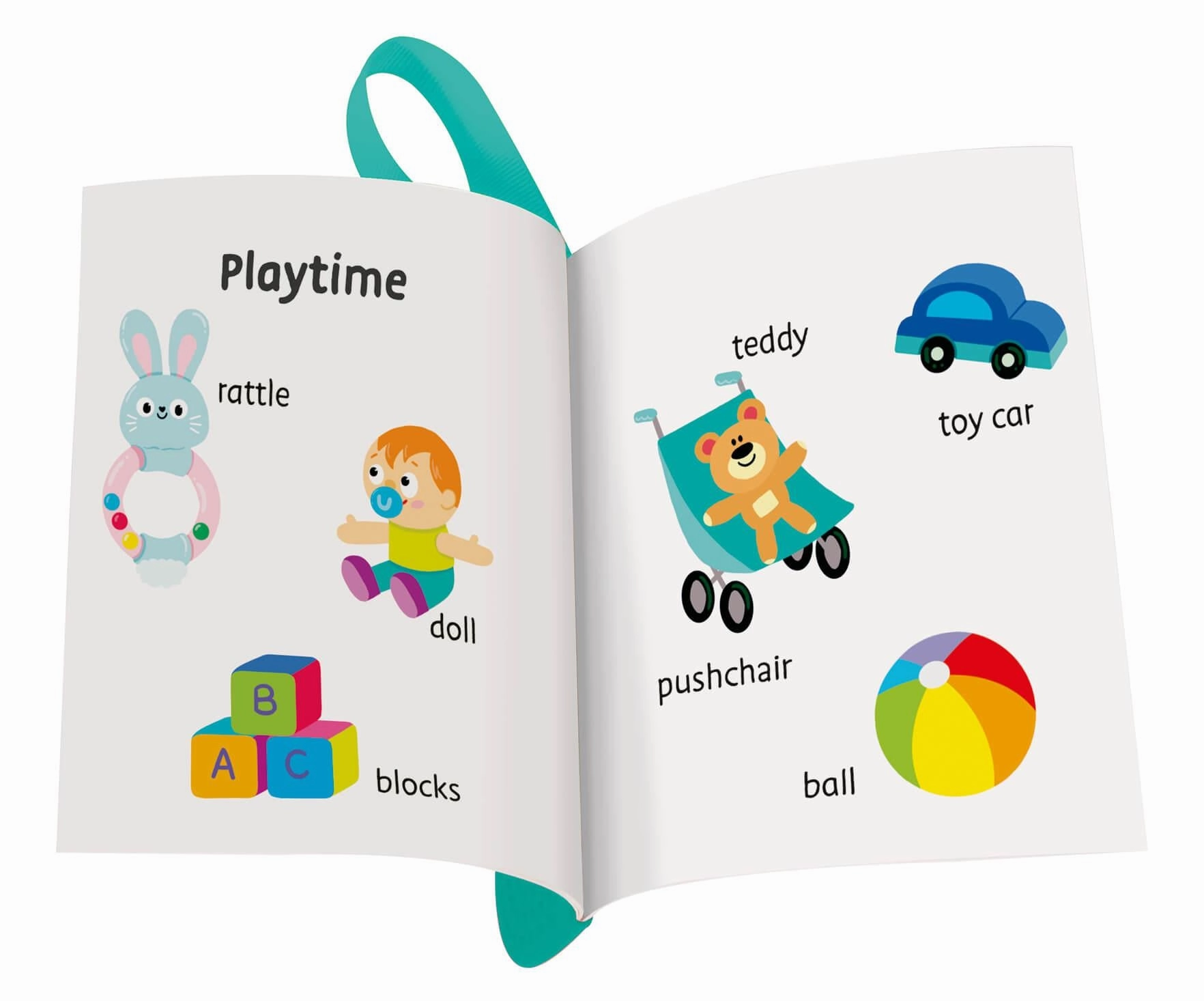 Play  Flip & Pop My First Words Waterproof Book & Teether Edge Age 6M 