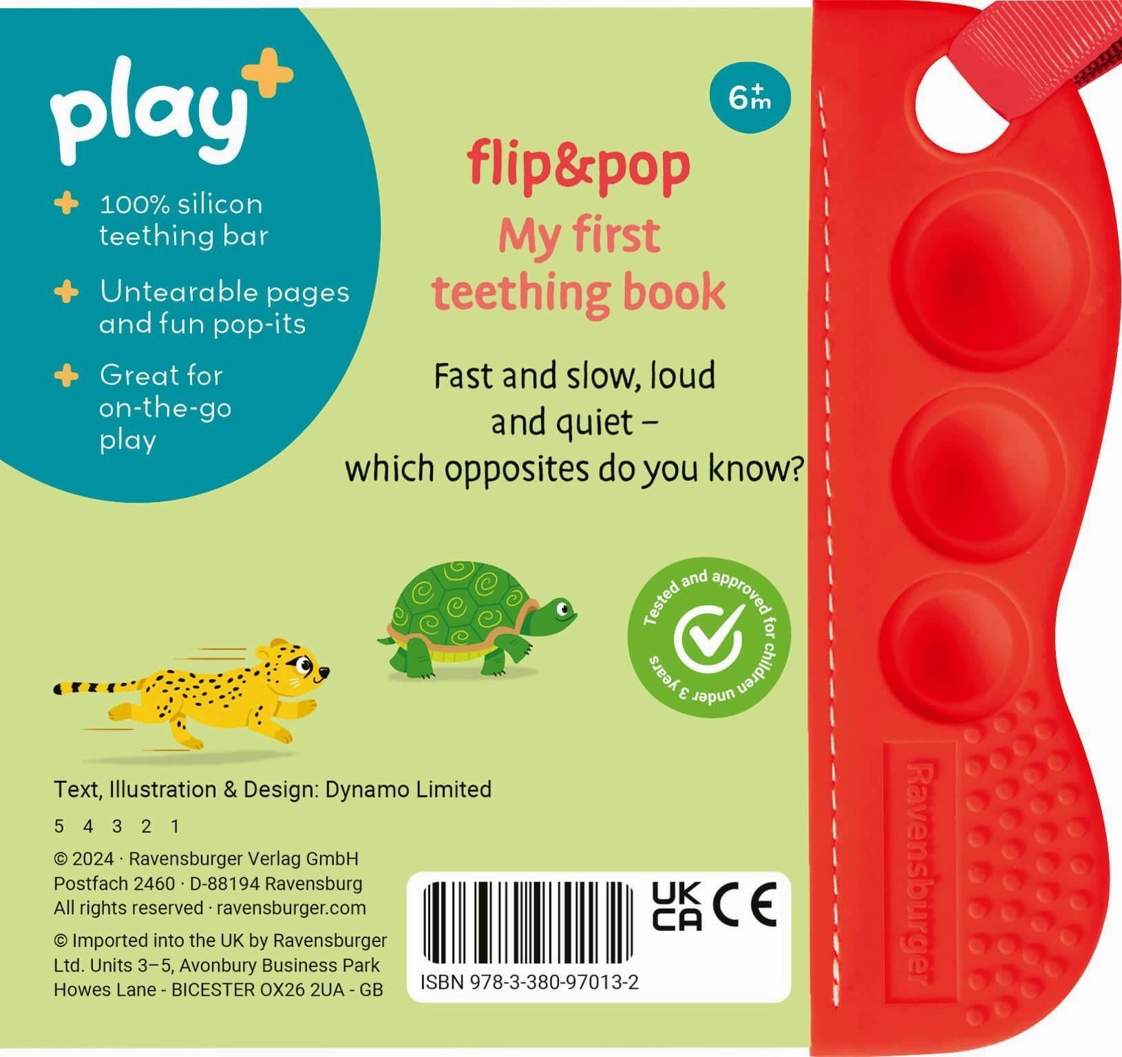 Play  Flip & Pop Opposites Waterproof Book with Teething Edge Ages 6M 