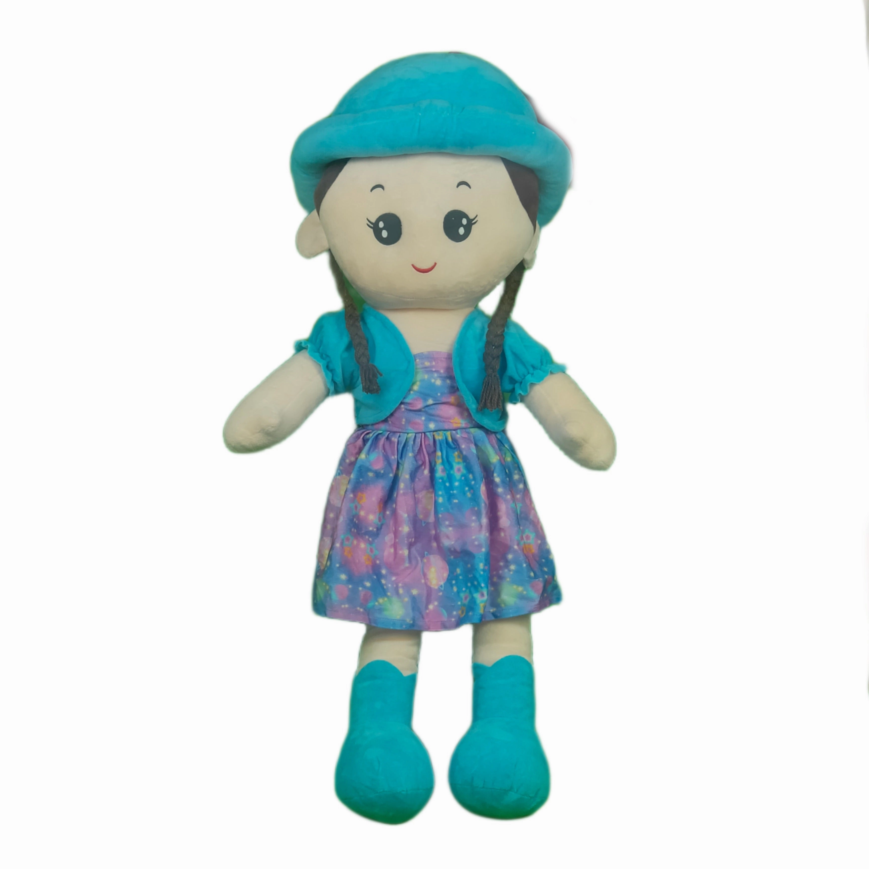 Play Hour Rag Doll Plush Soft Toy Wearing Sky Cap for Ages 3 Years and Up, 90cm