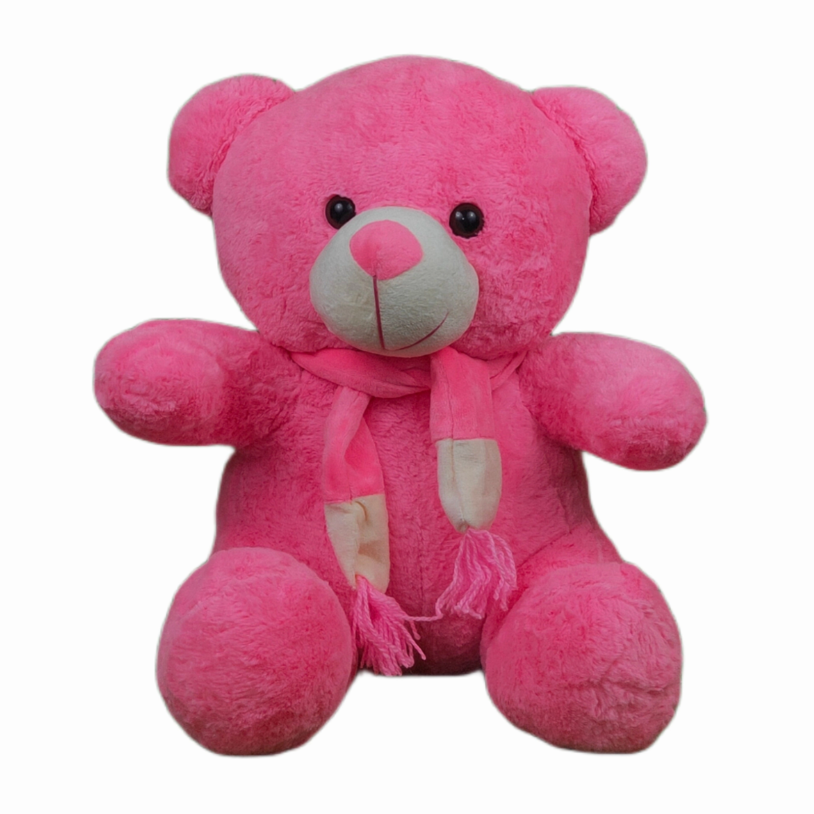 Play Hour Teddy Bear Plush Soft Toy with Muffler for Ages 3 Years and Up - Pink, 40cm