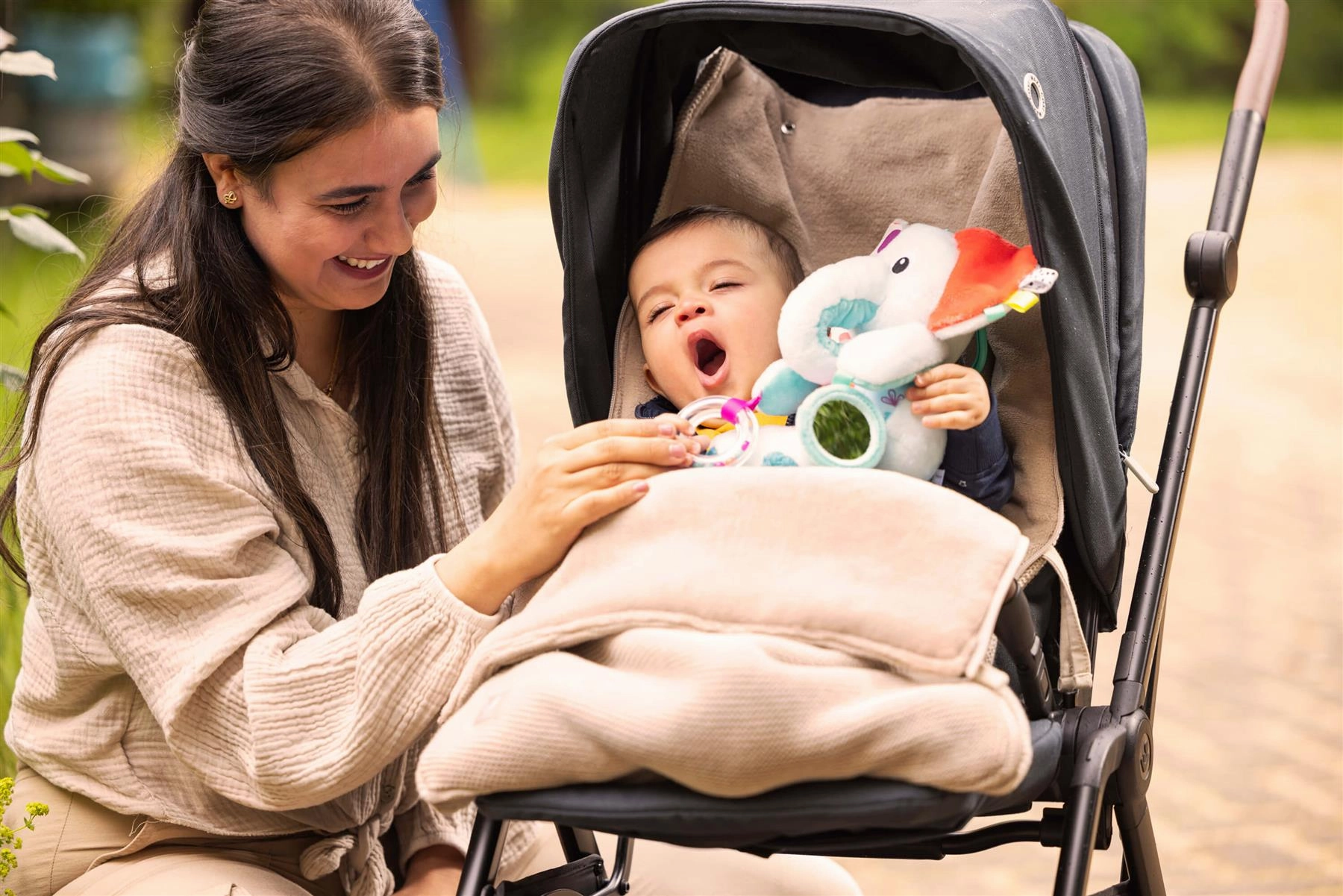 Play  Play & Explore Elephant Sensory Plush Toy with Rattle for Babies