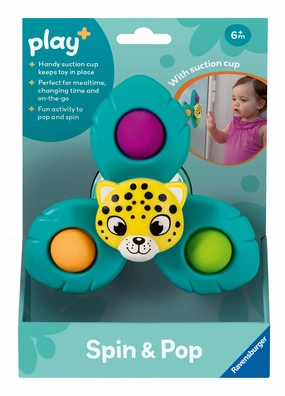 Play  Spin & Pop: Leopard Fidget Spinner with Suction Cup for Babies