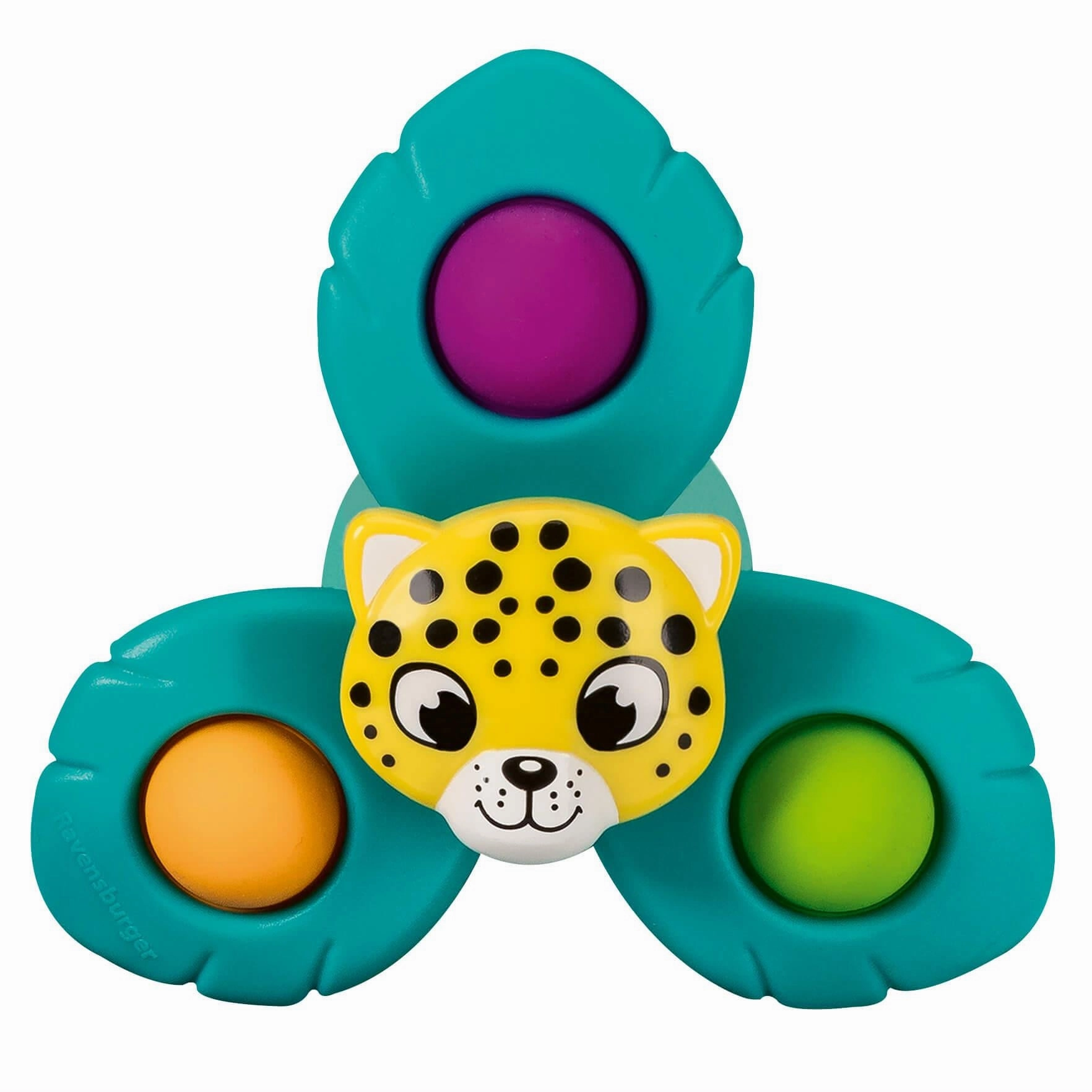 Play  Spin & Pop: Leopard Fidget Spinner with Suction Cup for Babies